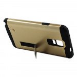 Wholesale Samsung Galaxy Note 4 Slim Fit Armor Hybrid Kickstand (Champagne Gold)